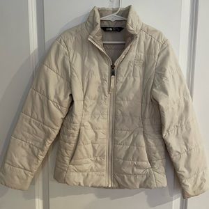 The North Face jacket. Cream color in size xs/6 girls.